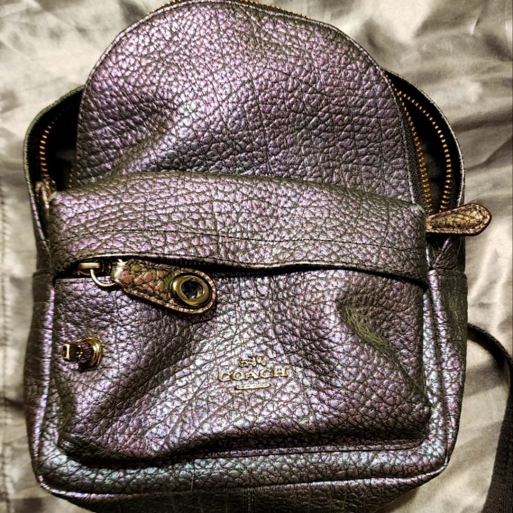 Oil Slick Coach Hologram Mini Backpack